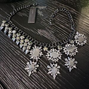 BCBGMaxAzria Black and Silver Necklace